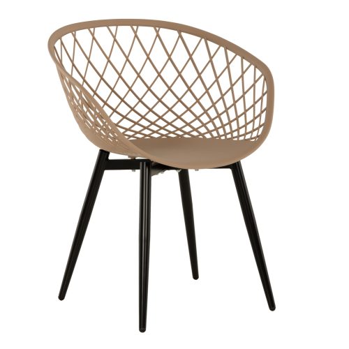 polythrona-polypropylenioy-kapoytsino-ma ΠΟΛΥΘΡΟΝΑ ΠΟΛΥΠΡΟΠΥΛΕΝΙΟΥ ΚΑΠΟΥΤΣΙΝΟ-ΜΑΥΡΑ ΜΕΤΑΛΛΙΚΑ ΠΟΔΙΑ ARIADNE HM8001.23 63x56x80Υεκ. 4τμχ