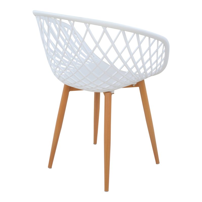 ΠΟΛΥΘΡΟΝΑ ΠΟΛΥΠΡΟΠΥΛΕΝΙΟΥ ΛΕΥΚΗ ΜΕ ΜΕΤΑΛΛΙΚΑ ΠΟΔΙΑ ΑΠΟΜΙΜΗΣΗ ΞΥΛΟΥ ARIADNE HM8001.01 62,5x56x80 εκ. 4τμχ