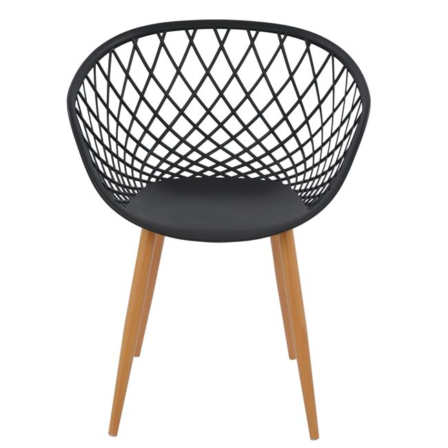 ΠΟΛΥΘΡΟΝΑ ΠΟΛΥΠΡΟΠΥΛΕΝΙΟΥ ΜΑΥΡΗ ΜΕ ΜΕΤΑΛΛΙΚΑ ΠΟΔΙΑ ΑΠΟΜΙΜΗΣΗ ΞΥΛΟΥ ARIADNE HM8001.02 62,5x56x80 εκ. 4τμχ