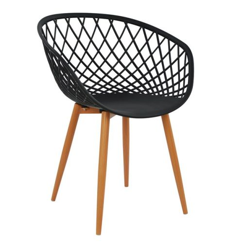 polythrona-polypropylenioy-mayri-me-meta ΠΟΛΥΘΡΟΝΑ ΠΟΛΥΠΡΟΠΥΛΕΝΙΟΥ ΜΑΥΡΗ ΜΕ ΜΕΤΑΛΛΙΚΑ ΠΟΔΙΑ ΑΠΟΜΙΜΗΣΗ ΞΥΛΟΥ ARIADNE HM8001.02 62,5x56x80 εκ. 4τμχ