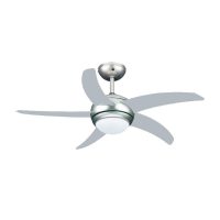 Ανεμιστήρας Οροφής PRCF-80425 Primo 44'' 110εκ. Με Τηλεχειριστήριο 1Φως 5Φτερά Ασημί