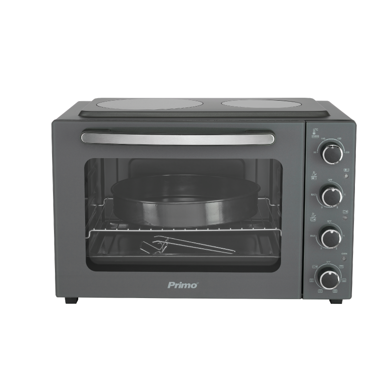 Φουρνάκι PREO-40456NS Με 2 Κεραμικές Εστίες 50L Με Αέρα & Υάλινη Πρόσοψη Ανθρακί Φουρνάκι PREO-40456NS Με 2 Κεραμικές Εστίες 50L Με Αέρα & Υάλινη Πρόσοψη Ανθρακί