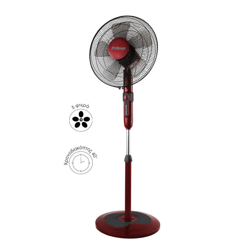 Ανεμιστήρας Ορθοστάτης PRSF-80503 Primo 16'' 40εκ. Κόκκινο - Μαύρο Ανεμιστήρας Ορθοστάτης PRSF-80503 Primo 16'' 40εκ. Κόκκινο - Μαύρο