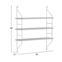 ΡΑΦΙΕΡΑ ΤΟΙΧΟΥ ACHALA ΜΕΛΑΜΙΝΗΣ HM9185.15 ΛΕΥΚΟ 60x15x68Y εκ.