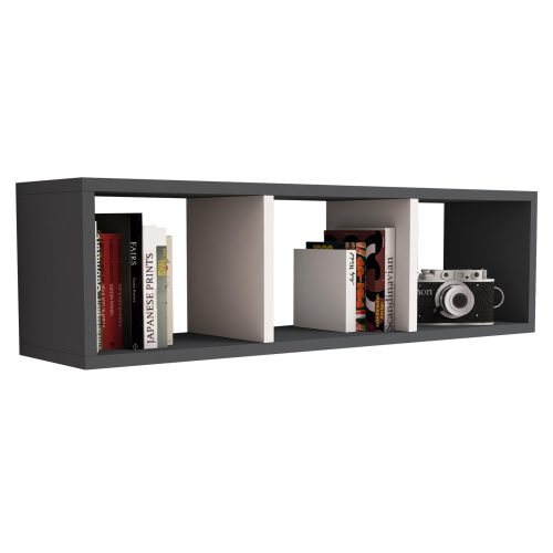 rafiera-toichoy-melaminis-gkri-leyko-fb9 ΡΑΦΙΕΡΑ ΤΟΙΧΟΥ ΜΕΛΑΜΙΝΗΣ ΓΚΡΙ & ΛΕΥΚΟ HM9228.13 90x22x25,6Υ εκ.