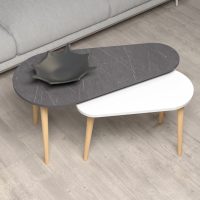 ΣΕΤ 2ΤΜΧ ΤΡΑΠΕΖΙΑ ΣΑΛΟΝΙΟΥ APRILIA HM18179.01 ΜΕΛΑΜΙΝΗ ΑΝΘΡΑΚΙ-ΛΕΥΚΟ 95x47x47Υεκ