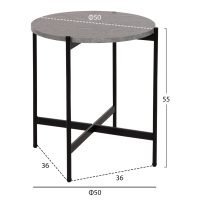 ΣΕΤ 2ΤΜΧ ΤΡΑΠΕΖΙΑ ΣΑΛΟΝΙΟΥ RONDA HM21089.01 MDF ΓΚΡΙ ΜΑΡΜΑΡΟ Φ80εκ & Φ50εκ