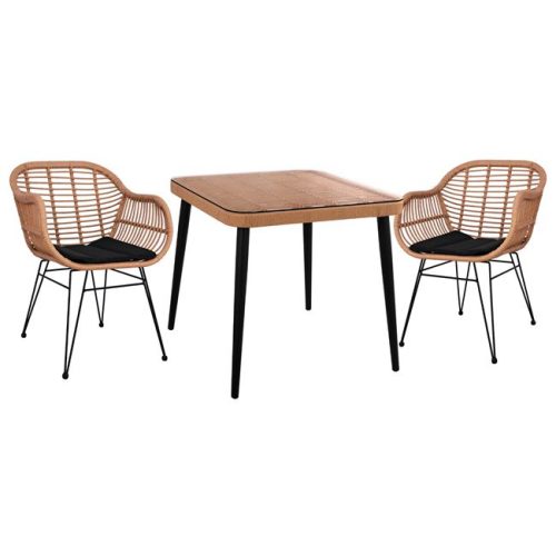set-3tmch-allegra-wicker-me-trapezi-80x8-3 ΣΕΤ 3ΤΜΧ ALLEGRA WICKER ΜΕ ΤΡΑΠΕΖΙ 80X80Χ78Υ ΜΠΕΖ & ΜΑΥΡΟ ΧΡΩΜΑ HM10483