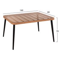 set-5tmch-allegra-wicker-me-trapezi-140x-1 ΣΕΤ 5ΤΜΧ ALLEGRA WICKER ΜΕ ΤΡΑΠΕΖΙ 140X80Χ78Υ ΜΠΕΖ & ΜΑΥΡΟ ΧΡΩΜΑ HM10508