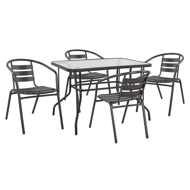 set-5tmch-me-trapezi-adam-110ch60ch71y-p ΣΕΤ 5ΤΜΧ ΜΕ ΤΡΑΠΕΖΙ ADAM 110Χ60Χ71Υ & ΠΟΛΥΘΡΟΝΕΣ LAURA ΓΚΡΙ ΧΡΩΜΑ HM10472