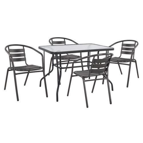 set-5tmch-me-trapezi-adam-110ch60ch71y-p ΣΕΤ 5ΤΜΧ ΜΕ ΤΡΑΠΕΖΙ ADAM 110Χ60Χ71Υ & ΠΟΛΥΘΡΟΝΕΣ LAURA ΓΚΡΙ ΧΡΩΜΑ HM10472