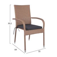 set-5tmch-trapezi-metalliko-kafe-120x70-2-1 ΣΕΤ 5ΤΜΧ ΤΡΑΠΕΖΙ ΜΕΤΑΛΛΙΚΟ ΚΑΦΕ 120X70 ΜΕ 4 ΚΑΡΕΚΛΕΣ ΚΑΦΕ ΜΟΚΑ WICKER HM10381.02