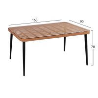 set-7tmch-allegra-wicker-me-trapezi-160x-1 ΣΕΤ 7ΤΜΧ ALLEGRA WICKER ΜΕ ΤΡΑΠΕΖΙ 160X90X78Υ ΜΠΕΖ & ΜΑΥΡΟ ΧΡΩΜΑ HM10516
