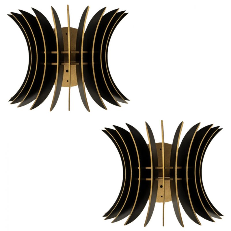 set-aplikes-toichoy-2tmch-xylines-apo-md ΣΕΤ ΑΠΛΙΚΕΣ ΤΟΙΧΟΥ 2ΤΜΧ ΞΥΛΙΝΕΣ ΑΠΟ MDF ΜΑΥΡΟ HM7380.03 28x20x20Υ εκ.