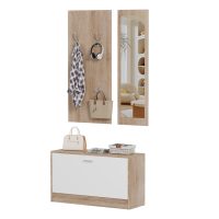 set-eisodoy-me-kathrepti-fb9247604-melam ΣΕΤ ΕΙΣΟΔΟΥ ΜΕ ΚΑΘΡΕΠΤΗ VERN HM2476.04 ΜΕΛΑΜΙΝΗ ΣΕ ΣΟΝΑΜΑ-ΛΕΥΚΟ 80x27x175Υεκ