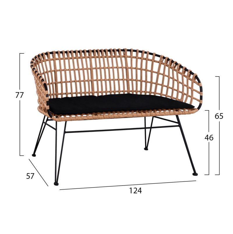 set-exotchoroy-4tmch-fb921051-synthratta-1 ΣΕΤ ΕΞΩΤ.ΧΩΡΟΥ 4ΤΜΧ ALLEGRA HM21051 ΣΥΝΘ.RATTAN ΜΠΕΖ-ΜΑΥΡΟ ΜΕΤΑΛΛΟ