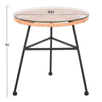 ΣΕΤ ΕΞΩΤΕΡΙΚΟΥ ΧΩΡΟΥ 3ΤΜΧ ALLEGRA HM21047.11 ΜΠΕΖ ΣΥΝΘ.RATTAN-ΜΕΤΑΛΛΟ ΣΕ ΜΑΥΡΟ