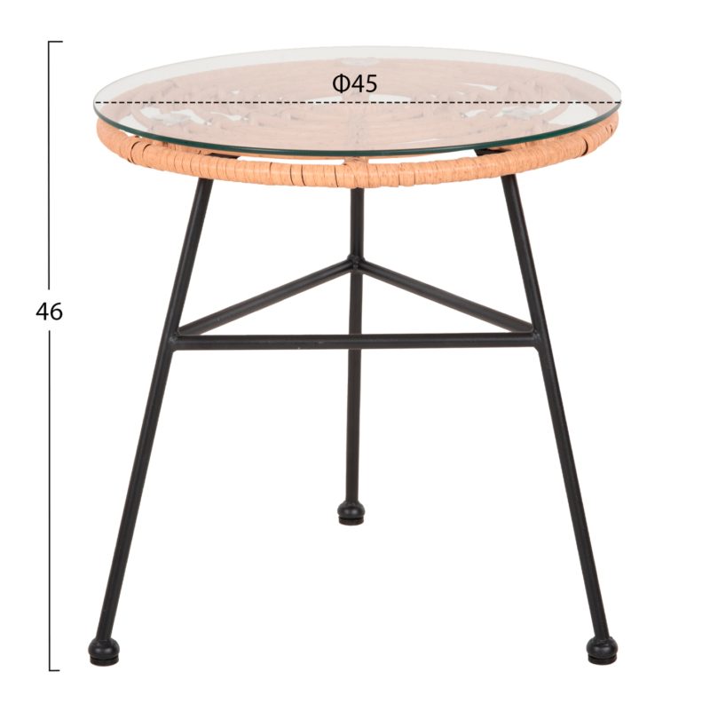 ΣΕΤ ΕΞΩΤΕΡΙΚΟΥ ΧΩΡΟΥ 3ΤΜΧ ALLEGRA HM21047.11 ΜΠΕΖ ΣΥΝΘ.RATTAN-ΜΕΤΑΛΛΟ ΣΕ ΜΑΥΡΟ