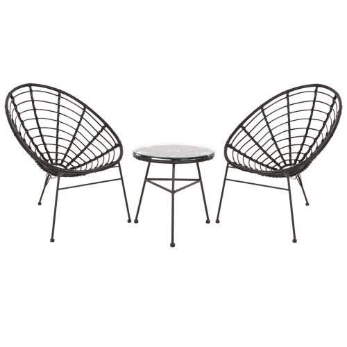 ΣΕΤ ΕΞΩΤΕΡΙΚΟΥ ΧΩΡΟΥ 3ΤΜΧ ALLEGRA HM21047.12 ΜΑΥΡΟ ΣΥΝΘ.RATTAN & ΜΕΤΑΛΛΟ