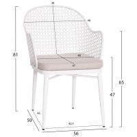 ΣΕΤ LOUNGE 3TMX ΕΞ.ΧΩΡΟΥ OREGO HM21107.02 ΑΛΟΥΜΙΝΙΟ & ΜΕΤΑΛΛΟ ΣΕ ΛΕΥΚΟ