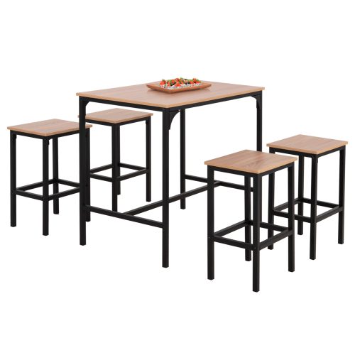 set-trapezaria-mpar-5tmch-fb9988201-mayr ΣΕΤ ΤΡΑΠΕΖΑΡΙΑ ΜΠΑΡ 5ΤΜΧ BOXY HM9882.01 ΜΑΥΡΟ ΜΕΤΑΛΛΟ-ΜΕΛΑΜΙΝΗ ΣΕ SONAMA