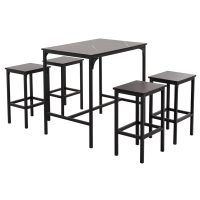 ΣΕΤ ΤΡΑΠΕΖΑΡΙΑ ΜΠΑΡ 5ΤΜΧ BOXY HM9882.13 ΜΑΥΡΟ ΜΕΤΑΛΛΟ-ΜΕΛΑΜΙΝΗ ΜΑΥΡΟ ΜΑΡΜΑΡΟ