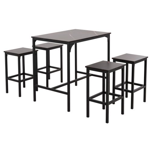 set-trapezaria-mpar-5tmch-fb9988213-mayr ΣΕΤ ΤΡΑΠΕΖΑΡΙΑ ΜΠΑΡ 5ΤΜΧ BOXY HM9882.13 ΜΑΥΡΟ ΜΕΤΑΛΛΟ-ΜΕΛΑΜΙΝΗ ΜΑΥΡΟ ΜΑΡΜΑΡΟ