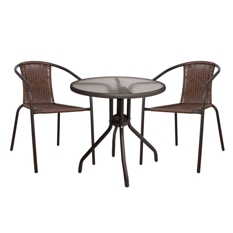 set-trapezarias-3tmch-me-trapezi-karekle ΣΕΤ ΤΡΑΠΕΖΑΡΙΑΣ 3ΤΜΧ ΜΕ ΤΡΑΠΕΖΙ Φ70 & ΚΑΡΕΚΛΕΣ CAMEL ΚΑΦΕ HM5180.02