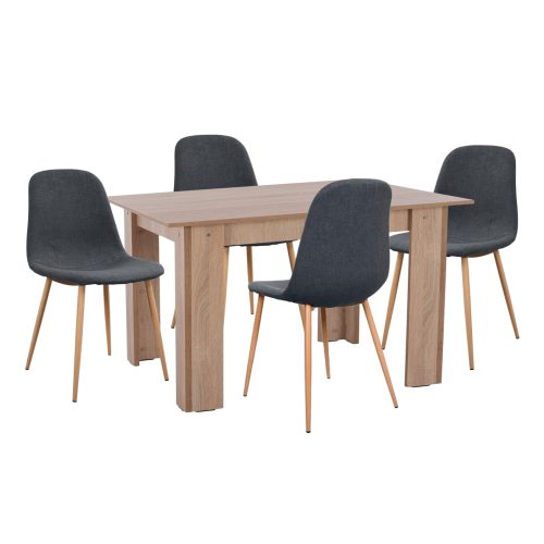 ΣΕΤ ΤΡΑΠΕΖΑΡΙΑΣ 5ΤΜΧ KELVIN HM21117 ΤΡΑΠΕΖΙ ΜΕ ΚΑΡΕΚΛΕΣ ΜΕΤΑΛΛΙΚΕΣ ΜΕ ΥΦΑΣΜΑ