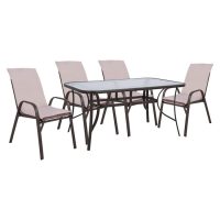 set-trapezarias-5tmch-karekles-me-maxila ΣΕΤ ΤΡΑΠΕΖΑΡΙΑΣ 5ΤΜΧ ΚΑΡΕΚΛΕΣ ΜΕ ΜΑΞΙΛΑΡΙ & ΤΡΑΠΕΖΙ 150X90 HM10570.02 ΚΑΦΕ