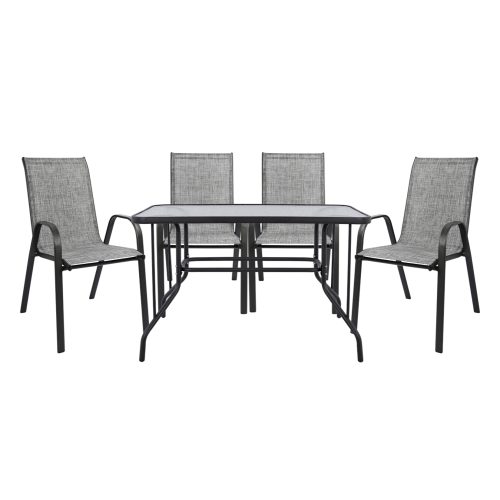 set-trapezarias-5tmch-metalliki-me-4-kar ΣΕΤ ΤΡΑΠΕΖΑΡΙΑΣ 5ΤΜΧ HM5193.01 ΜΕΤΑΛΛΙΚΗ ΜΕ 4 ΚΑΡΕΚΛΕΣ & ΤΡΑΠΕΖΙ 110x60 ΓΚΡΙ