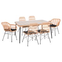 set-trapezarias-7tmch-fb910495-wicker-mp ΣΕΤ ΤΡΑΠΕΖΑΡΙΑΣ 7ΤΜΧ ALLEGRA HM10495 WICKER ΜΠΕΖ-ΜΕΤΑΛΛΟ ΜΑΥΡΟ