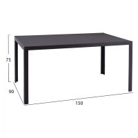 set-trapezarias-metalliki-gkri-fb9115200-1 ΣΕΤ ΤΡΑΠΕΖΑΡΙΑΣ 7 ΤΜΧ ΤΡΑΠΕΖΙ ΓΚΡΙ 150X90 ΚΑΙ ΠΟΛΥΘΡΟΝΑ TEXTLINE ΓΚΡΙ HM11520.01