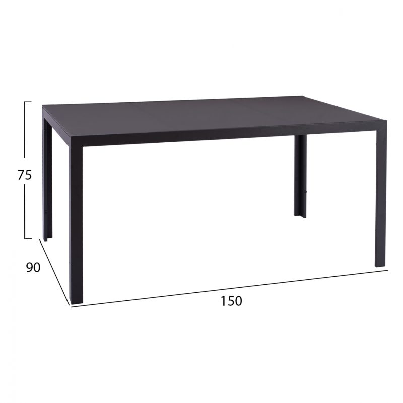 set-trapezarias-metalliki-gkri-fb9115200-1 ΣΕΤ ΤΡΑΠΕΖΑΡΙΑΣ 7 ΤΜΧ ΤΡΑΠΕΖΙ ΓΚΡΙ 150X90 ΚΑΙ ΠΟΛΥΘΡΟΝΑ TEXTLINE ΓΚΡΙ HM11520.01