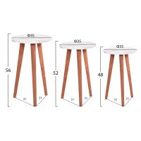 ΣΕΤ ΤΡΑΠΕΖΙ ΣΑΛΟΝΙΟΥ & 3 ΒΟΗΘ.ΤΡΑΠΕΖΙΑ VITAL HM18180.03 ΜΕΛΑΜΙΝΗ ΛΕΥΚΟ ΜΑΡΜΑΡΟ-ΚΑΡΥΔΙ ΠΟΔΙΑ