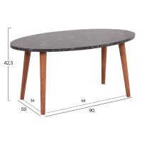 ΣΕΤ ΤΡΑΠΕΖΙ ΣΑΛΟΝΙΟΥ & 3 ΒΟΗΘ.ΤΡΑΠΕΖΙΑ VITAL HM18180.02 ΜΕΛΑΜΙΝΗ ΜΑΥΡΟ ΜΑΡΜΑΡΟ-ΚΑΡΥΔΙ ΠΟΔΙΑ