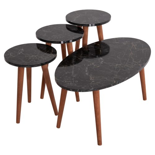 set-trapezi-salonioy-3-boithtrapezia-fb9 ΣΕΤ ΤΡΑΠΕΖΙ ΣΑΛΟΝΙΟΥ & 3 ΒΟΗΘ.ΤΡΑΠΕΖΙΑ VITAL HM18180.02 ΜΕΛΑΜΙΝΗ ΜΑΥΡΟ ΜΑΡΜΑΡΟ-ΚΑΡΥΔΙ ΠΟΔΙΑ