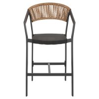 skampo-aloyminioy-fb9589215-mesaioy-ypso-2 ΣΚΑΜΠΟ ΑΛΟΥΜΙΝΙΟΥ HM5892.15 ΜΕΣΑΙΟΥ ΥΨΟΥΣ RATTAN & TEXTLINE ΜΑΥΡΟ ΜΠΕΖ 55x56,5x99Υ