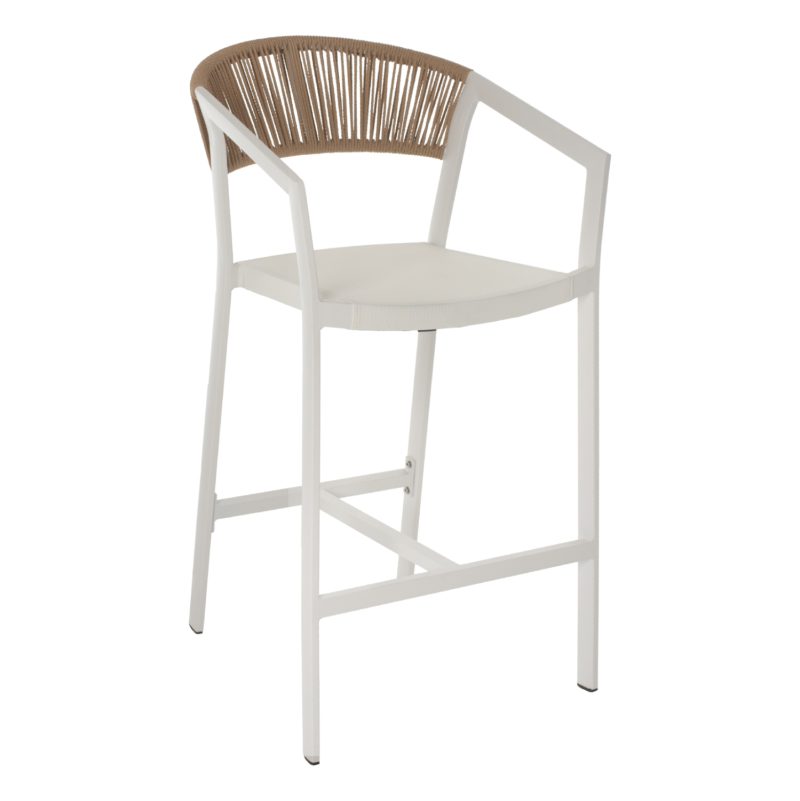 skampo-aloyminioy-me-mpratsa-leyko-pe-ra ΣΚΑΜΠΟ ΑΛΟΥΜΙΝΙΟΥ ΜΕ ΜΠΡΑΤΣΑ ΛΕΥΚΟ PE RATTAN ΠΛΑΤΗ TEXTLINE 56x58x105Y εκ.HM5892.02