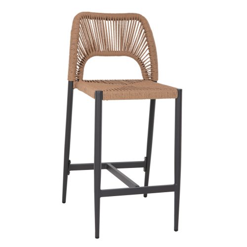 skampo-aloyminioy-me-rattan-mesaioy-ypso ΣΚΑΜΠΟ ΜΠΑΡ ΜΕΣ.ΥΨΟΥΣ NOJO HM5920.02 ΑΝΘΡΑΚΙ ΑΛΟΥΜΙΝΙΟ--ΜΠΕΖ ΣΥΝΘ.RATTAN 40x55.5x99Yεκ