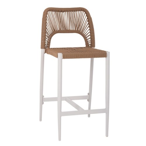 skampo-aloyminioy-me-rattan-mesaioy-ypso ΣΚΑΜΠΟ ΜΠΑΡ ΜΕΣ.ΥΨΟΥΣ NOJO HM5920.01 ΛΕΥΚΟ ΑΛΟΥΜΙΝΙΟ--ΜΠΕΖ ΣΥΝΘ.RATTAN 40x55.5x99Yεκ