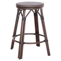 ΣΚΑΜΠΟ ΑΛΟΥΜΙΝΙΟΥ ΜΕΣ.ΥΨΟΥΣ CHINO HM6286.01 BAMBOO LOOK & TEXTILENE ΚΑΦΕ 43x43x65Υεκ