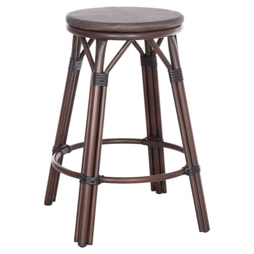 ΣΚΑΜΠΟ ΑΛΟΥΜΙΝΙΟΥ ΜΕΣ.ΥΨΟΥΣ CHINO HM6286.01 BAMBOO LOOK & TEXTILENE ΚΑΦΕ 43x43x65Υεκ