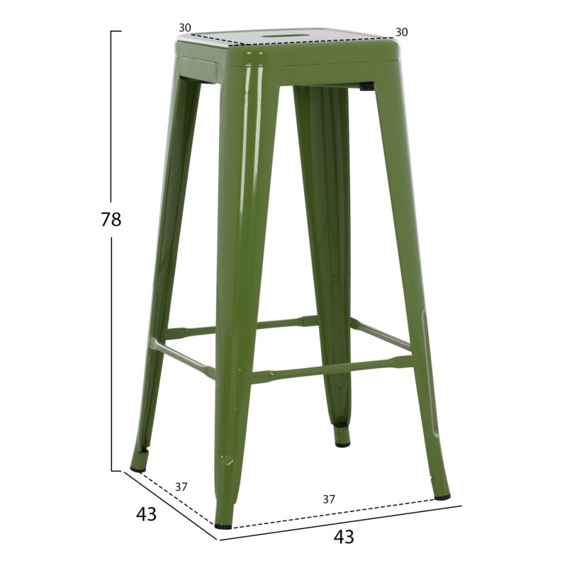 skampo-bar-metalliko-se-light-olive-gree-1 ΣΚΑΜΠΟ BAR ΜΕΤΑΛΛΙΚΟ MELITA ΣΕ LIGHT OLIVE GREEN HM8642.13 43x43x78 εκ.