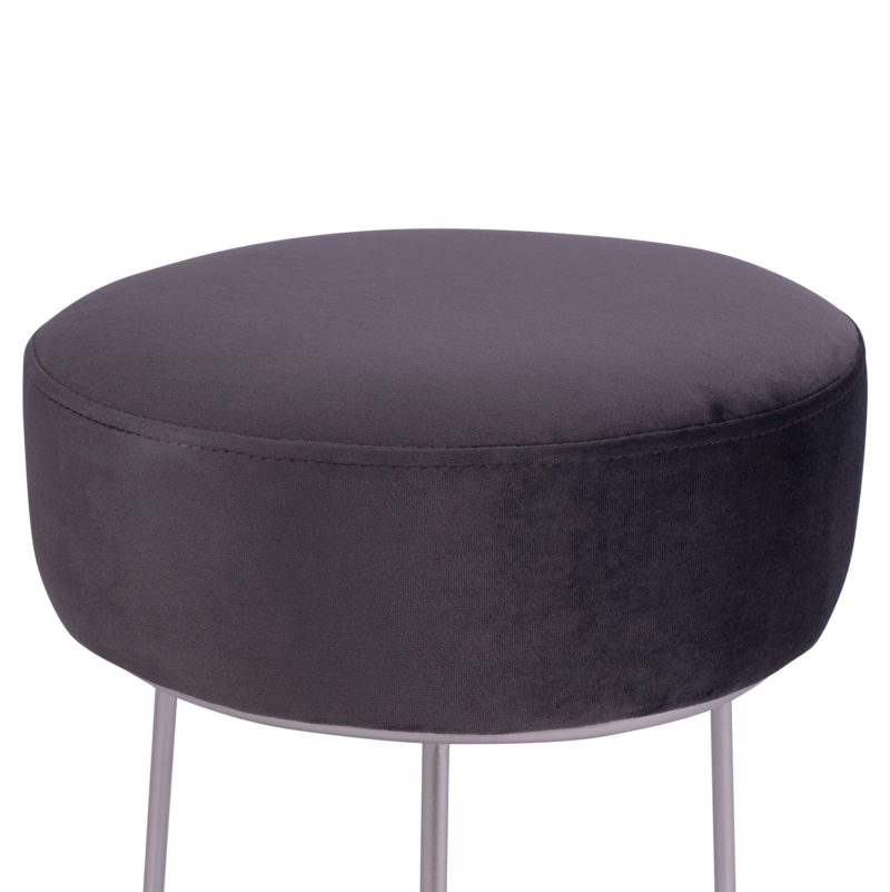 ΣΚΑΜΠΟ KARLO ΓΚΡΙ ΒΕΛΟΥΔΟ ΜΕ ΑΣΗΜΙ ΒΑΣΗ HM8411.01 Φ36x38Υ εκ.