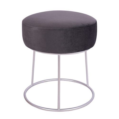 skampo-gkri-beloydo-me-asimi-basi-fb9841 ΣΚΑΜΠΟ KARLO ΓΚΡΙ ΒΕΛΟΥΔΟ ΜΕ ΑΣΗΜΙ ΒΑΣΗ HM8411.01 Φ36x38Υ εκ.