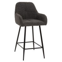 ΣΚΑΜΠΟ ΜΕΣΑΙΟΥ ΥΨΟΥΣ STRIKE HM8592.01 ΥΦΑΣΜΑ TEDDY ΓΚΡΙ-ΜΑΥΡΑ ΜΕΤΑΛΛΙΚΑ ΠΟΔΙΑ 50x50x94,5Υεκ. 2τμχ