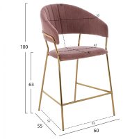 ΣΚΑΜΠΟ ΜΕΣΑΙΟΥ ΥΨΟΥΣ HM8734.02 THEODORE ΒΕΛΟΥΔΟ ΣΑΠΙΟ ΜΗΛΟ ΕΠΙΧΡΥΣΟ ΣΚΕΛΕΤΟ 60x55x100Y εκ. 2τμχ