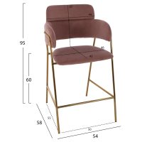 ΣΚΑΜΠΟ ΜΕΣΑΙΟΥ ΥΨΟΥΣ KELSO HM8735.02 ΒΕΛΟΥΔΟ ΣΑΠΙΟ ΜΗΛΟ ΕΠΙΧΡΥΣΟ ΣΚΕΛΕΤΟ 54x58x95Υ εκ. 2τμχ