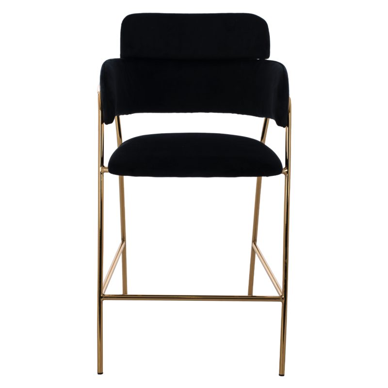 ΣΚΑΜΠΟ ΜΕΣΑΙΟΥ ΥΨΟΥΣ KELSO HM8735.04 ΒΕΛΟΥΔΟ ΜΑΥΡΟ ΕΠΙΧΡΥΣΟ ΣΚΕΛΕΤΟ 54x58x95Υ εκ. 2τμχ